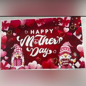 💥”Happy Mother’s Day” Backdrop “Super Mom” Gnomes Banner Party Celebration